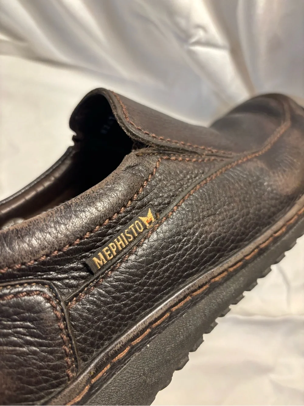 Mephisto Men’s Slip-On Loafers in Dark Brown Leather